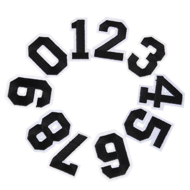 10PCs DIY Number Embroidery Sew On Iron Patch Badge Bag Fabric Applique Cr.l8