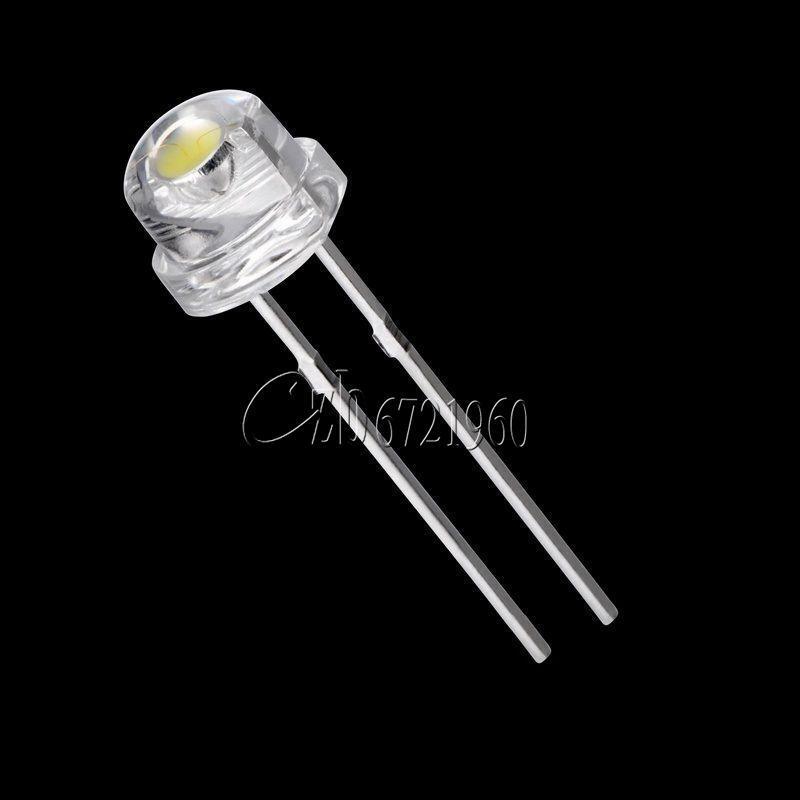 50PCS Straw Hat 5MM White LED Light Emitting Diode