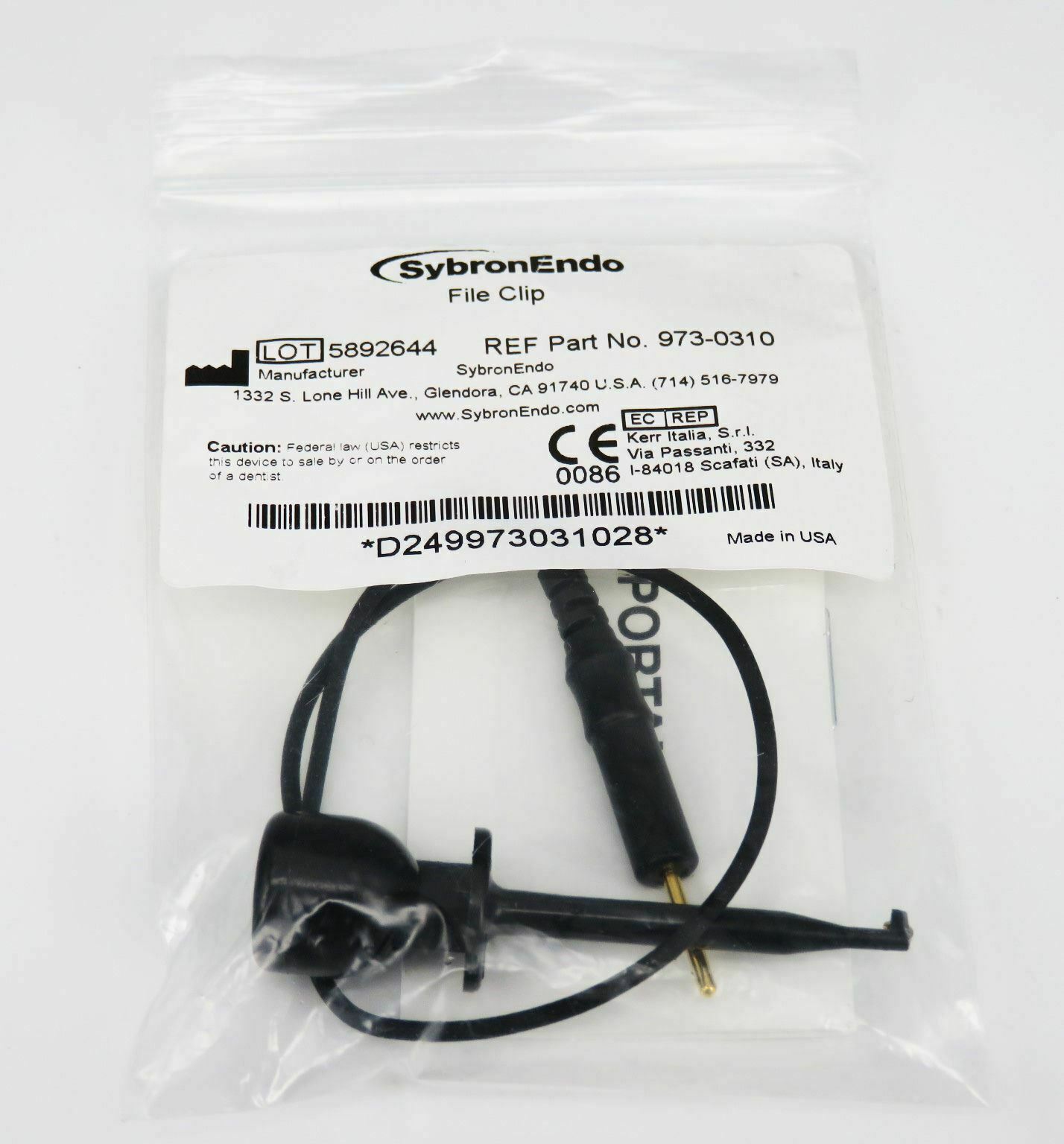Dental Sybron endo Elements File Holder Clip for ELEMENTS APEX LOCATOR NEW