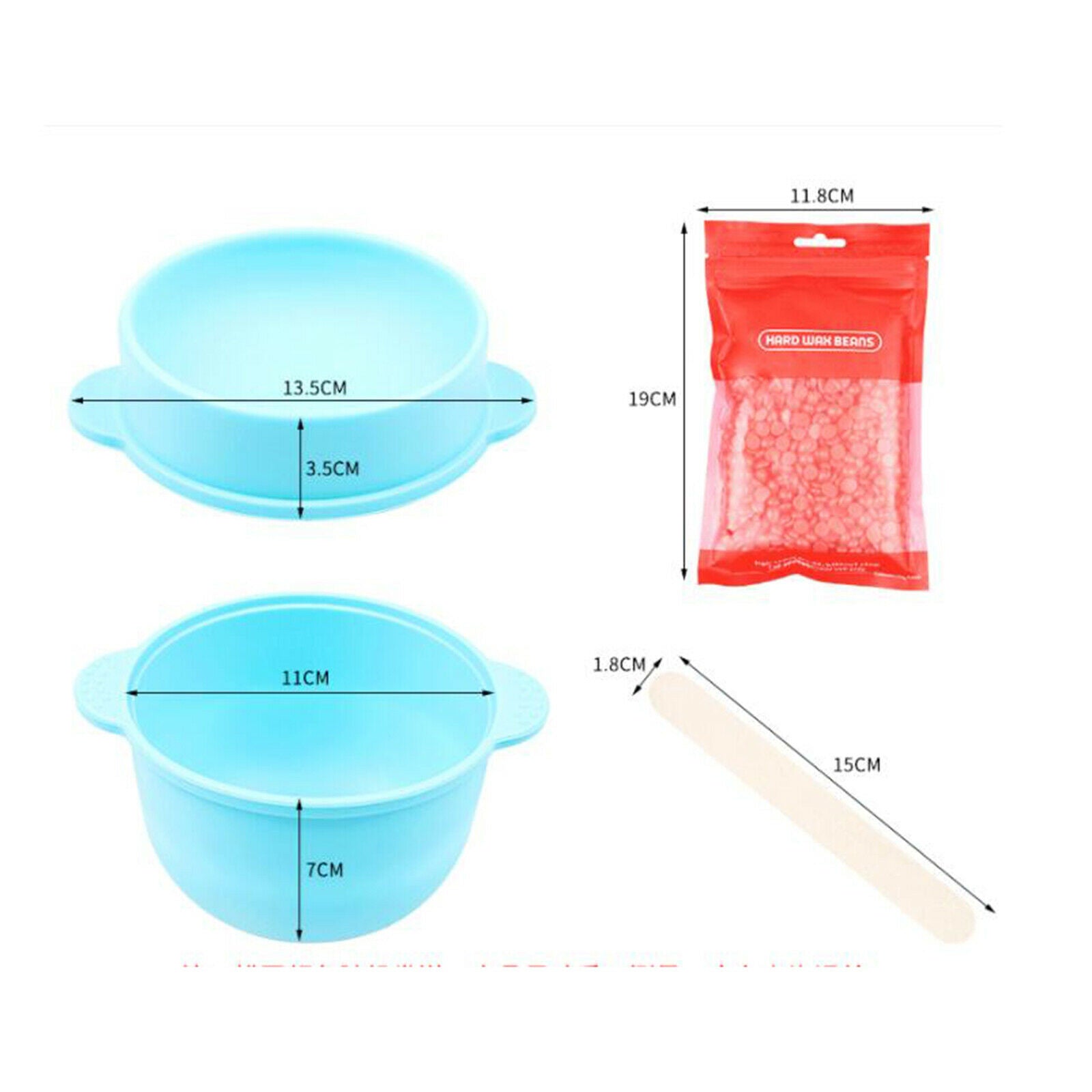 Silicone Bowl Depilatory Hard Wax Set Facial Reusable Warmer Bowls