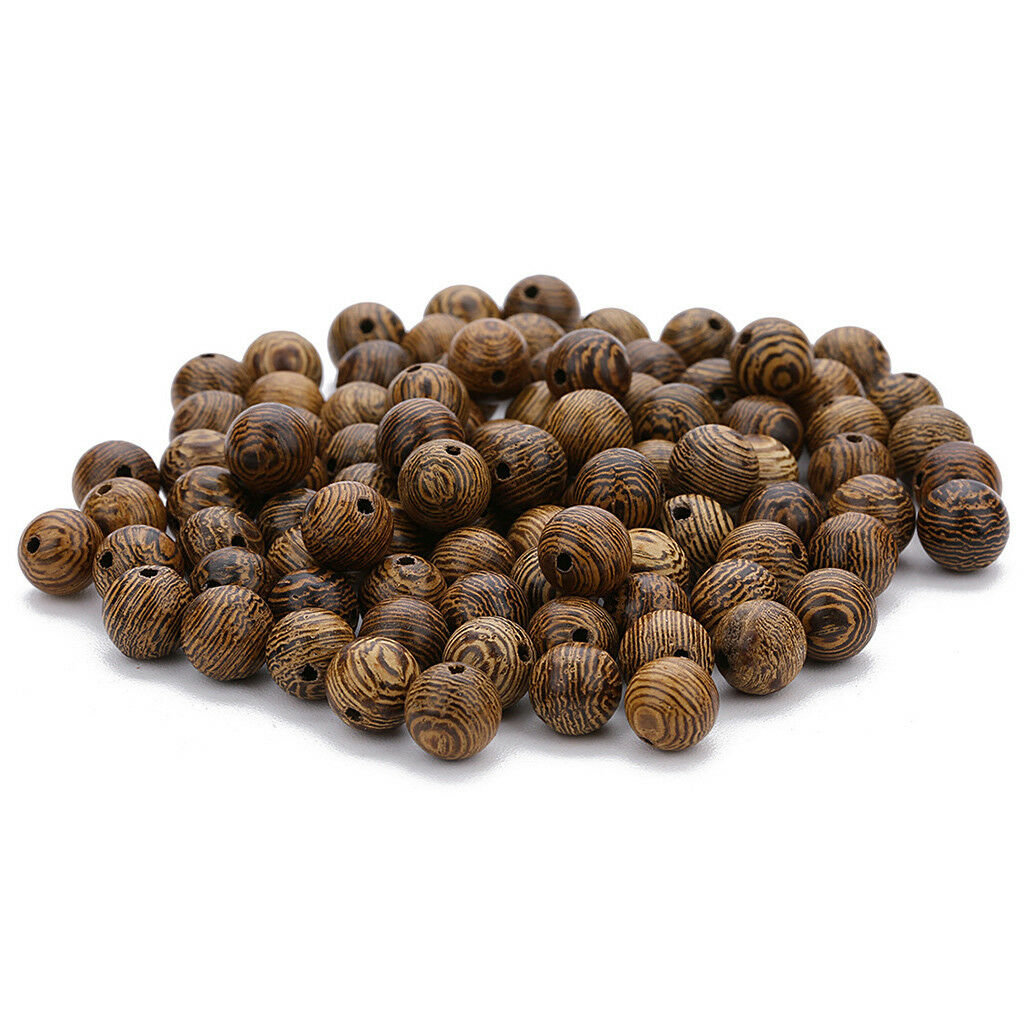 100pcs Natural Wood Round Loose Spacer Beads Jewelry DIY Bracelet Crafts