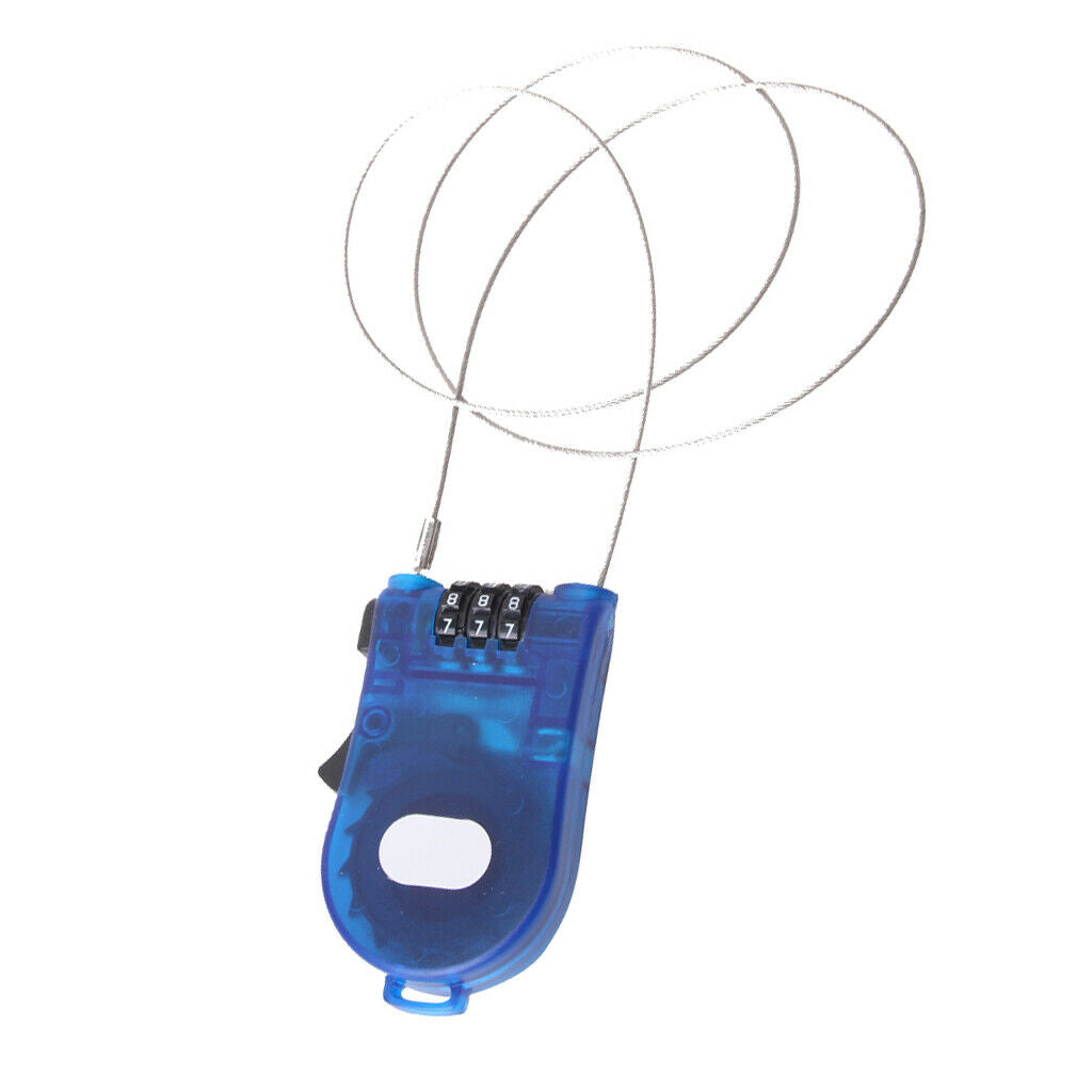 3 Feet Retractable Combination Cable Lock For Bike Bicycle Luggage