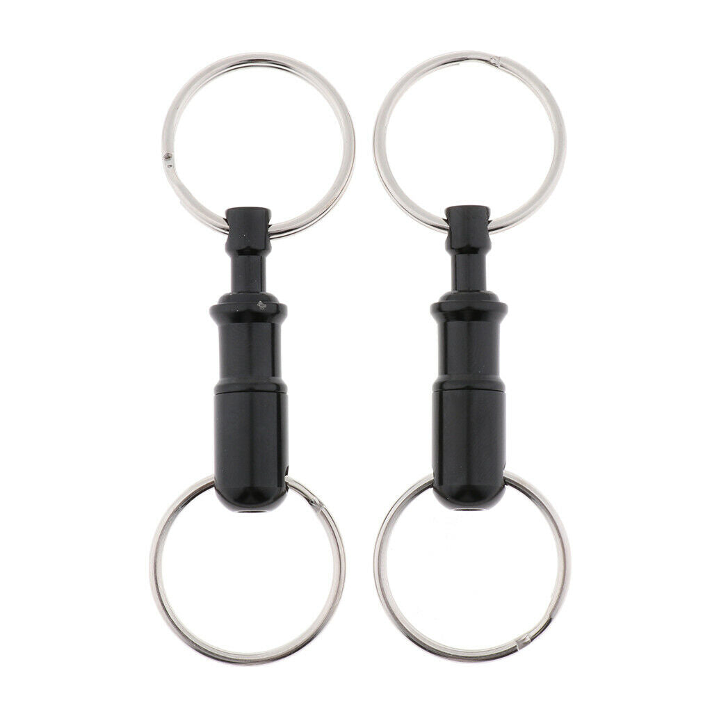4x Pull Apart Quick Release Keychain Dual Key Rings Split Rings Car Keys