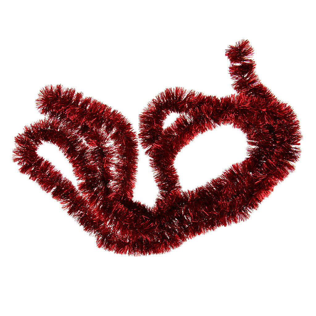 2 Pieces Christmas Tinsel Garland Thick Shiny Decorations for Xmas