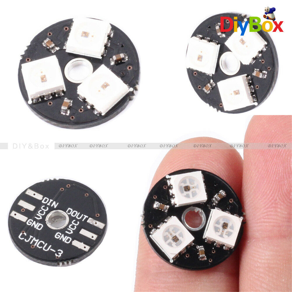 1PC WS2812 3Bit 5V 5050 RGB LED Lamp Panel Board Round Precise for Arduino