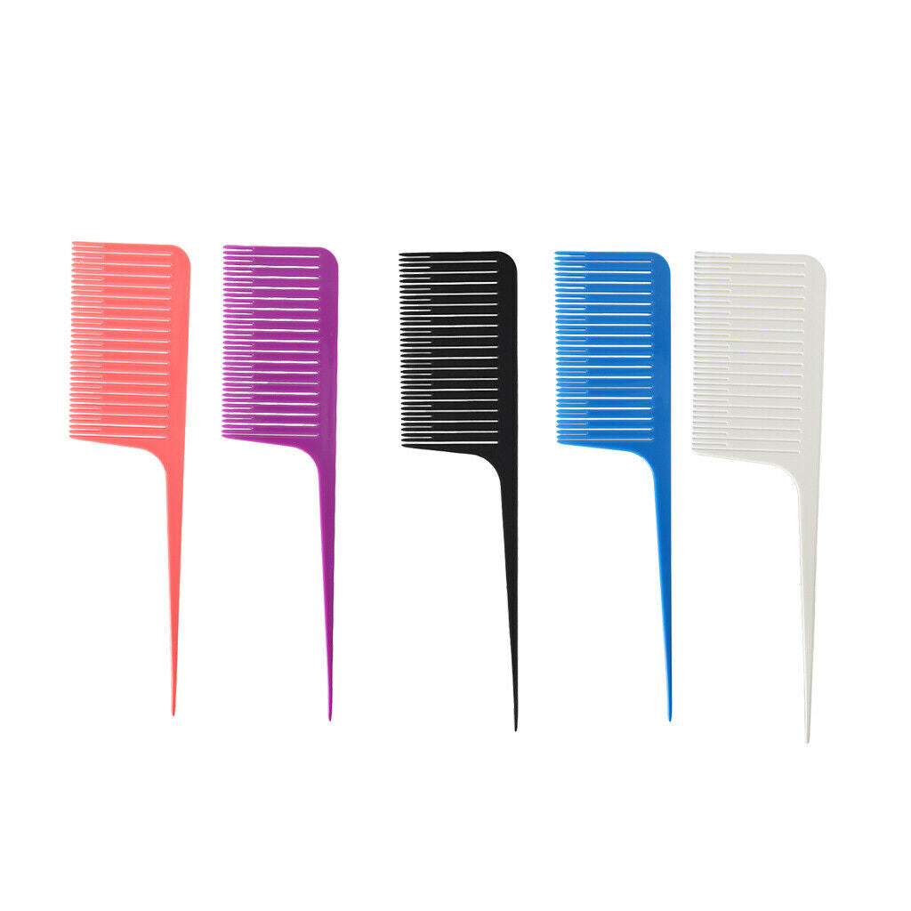 Set of 5 ABS One-way Weave Highlighting Foiling Hair Comb Heat-resistant