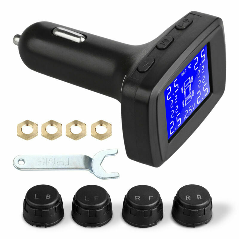 Car Wireless LCD Screen Car TPMS Tire Pressure Monitoring System with 4 Sensor