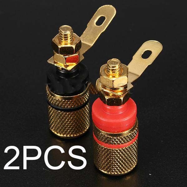 2Pcs Amplifier Speaker Terminal Binding Post Banana Plug Socket Connector tT