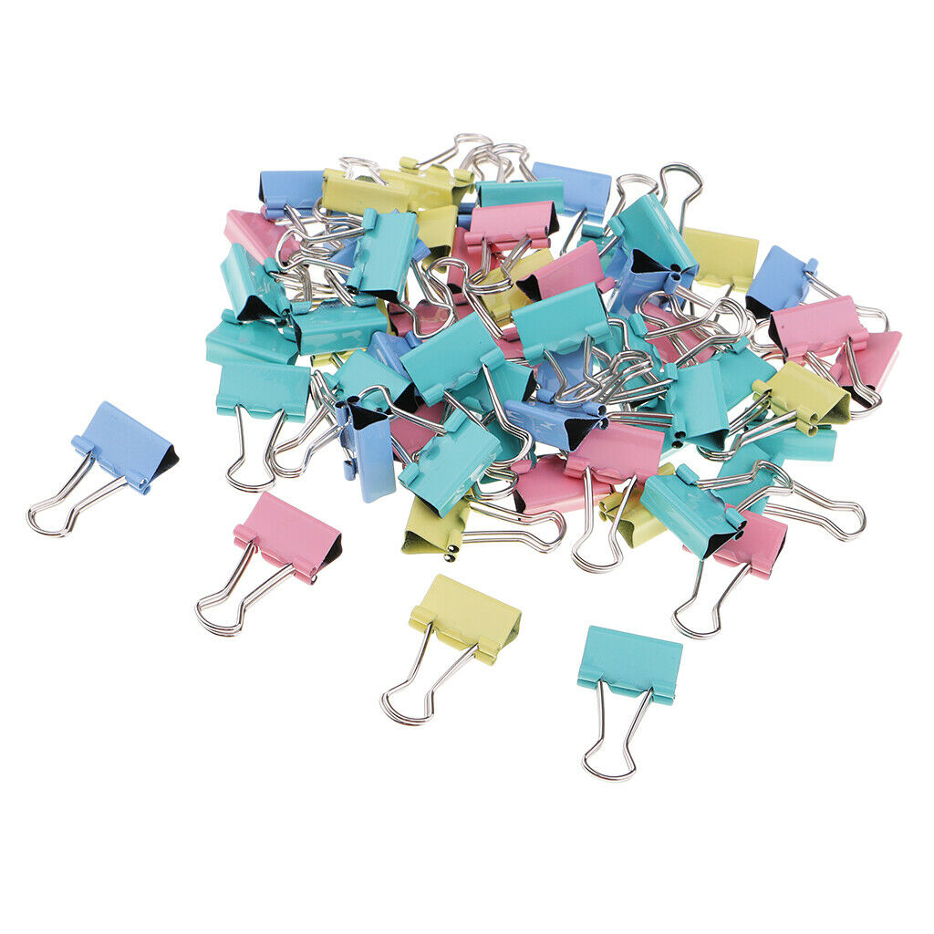 60Pcs Paper Clamps Foldback Clips for Office Schools Kitchen Home Usage