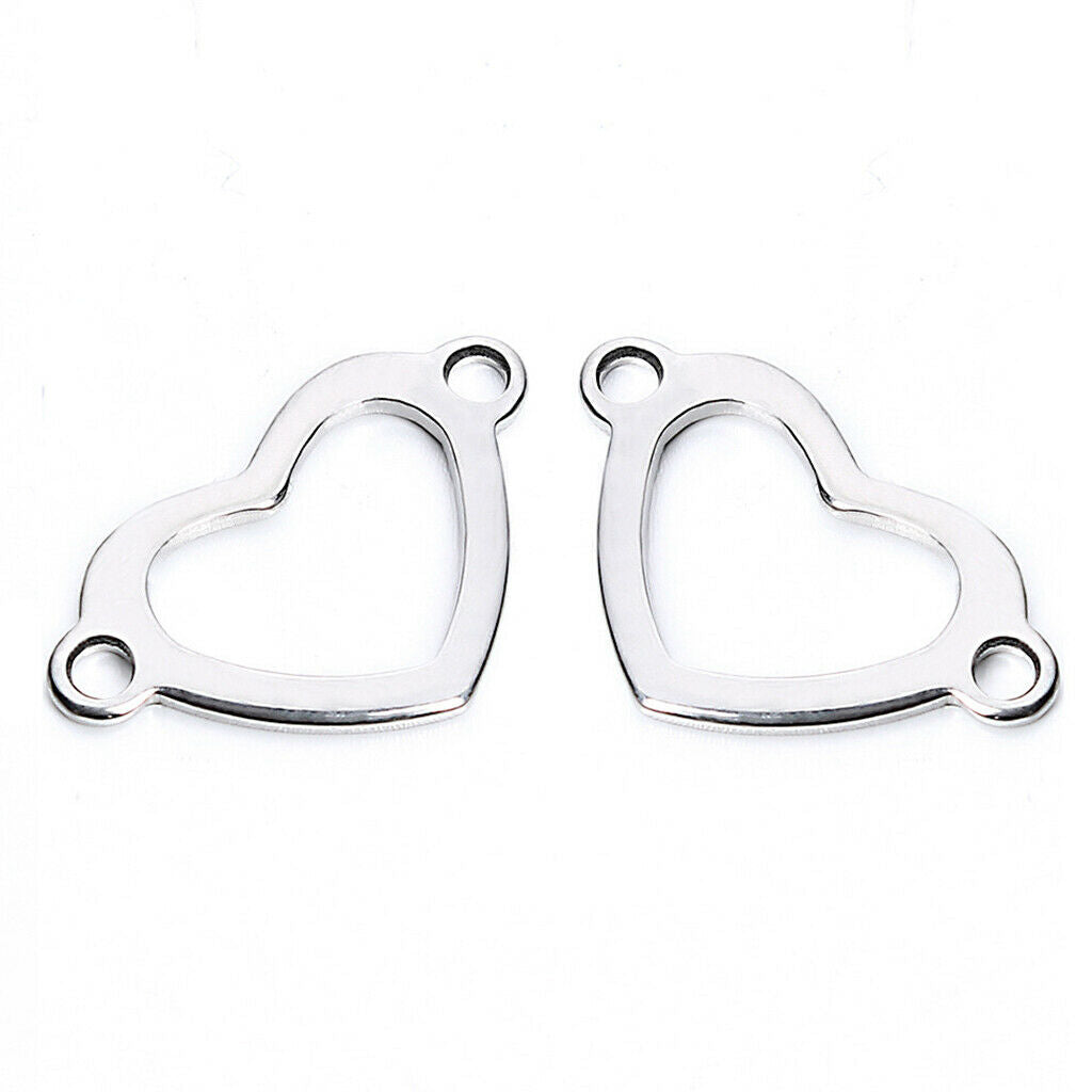 20 Pieces Metal Flat Heart Shaped Blank Coin Stamping Tag Charms