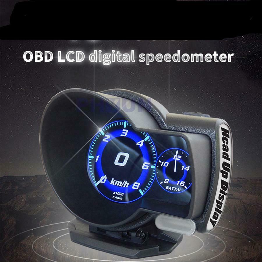 Car OBD2 Gauge Code Reader Trip Computer Speed Voltage Meter Fuel Water 6 Kinds