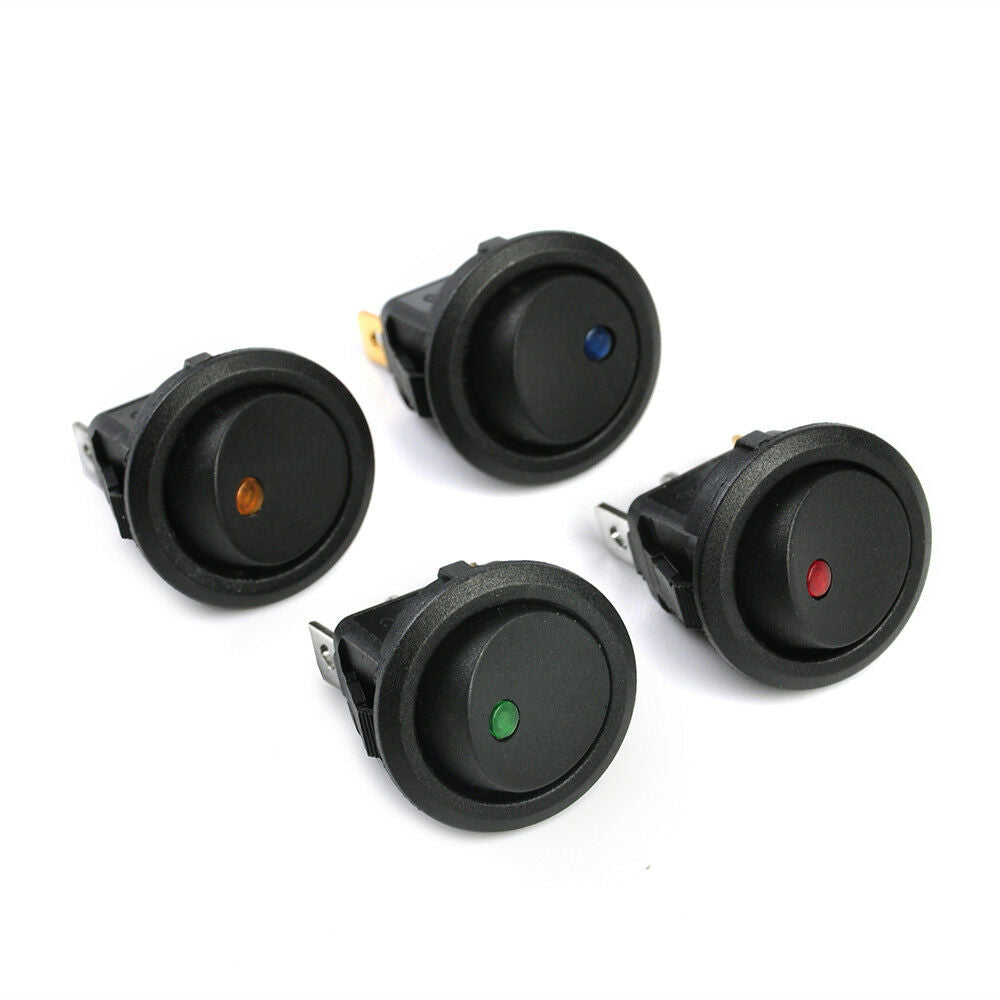 4x 12V Car Round Rocker Boat Toggle ON/OFF Waterproof Switch Push Button Switch