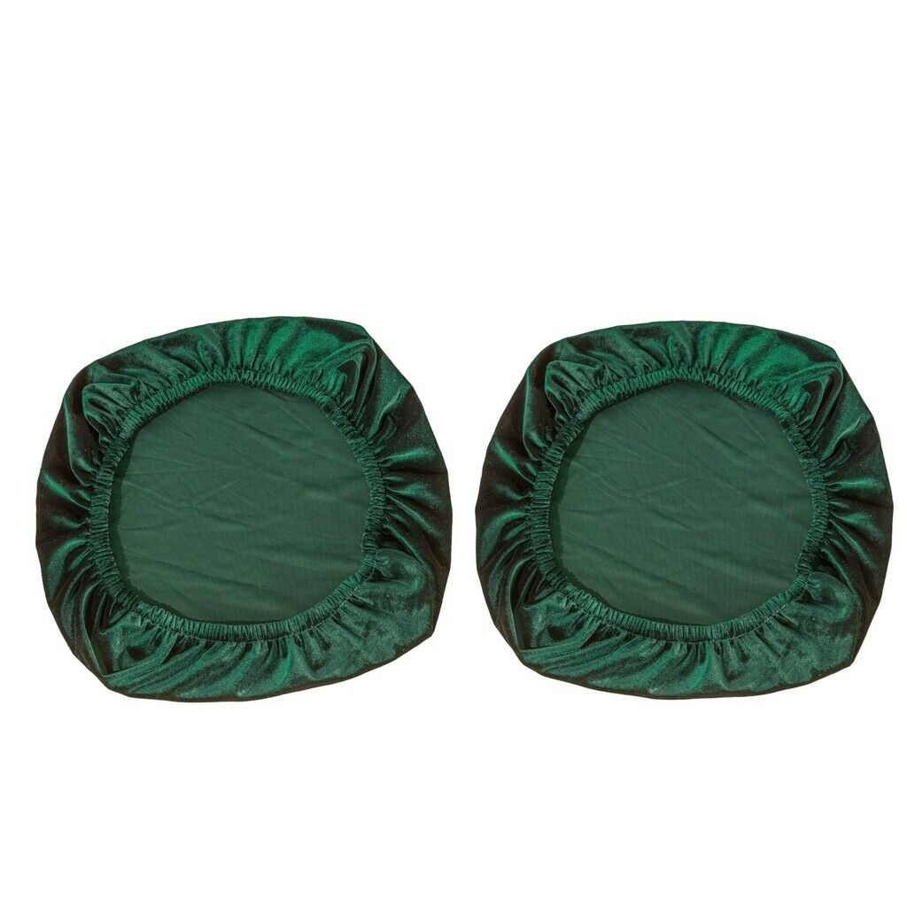 2x Stretch Velvet Chair Covers Dining Chair Soft Stool Home Decor Green