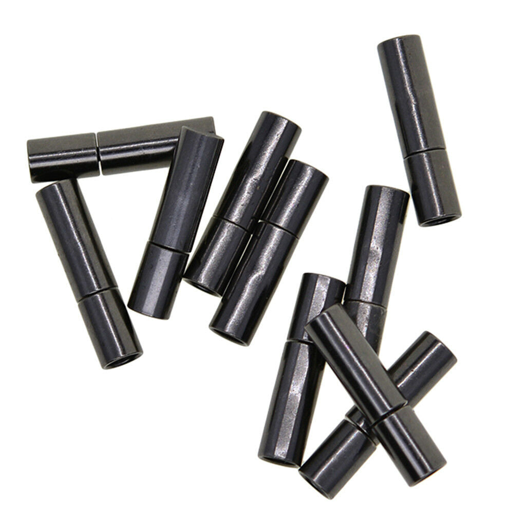 10x Black Leather Cord Glue In Bayonet Push Tube Clasp Jewelry Making 3mm