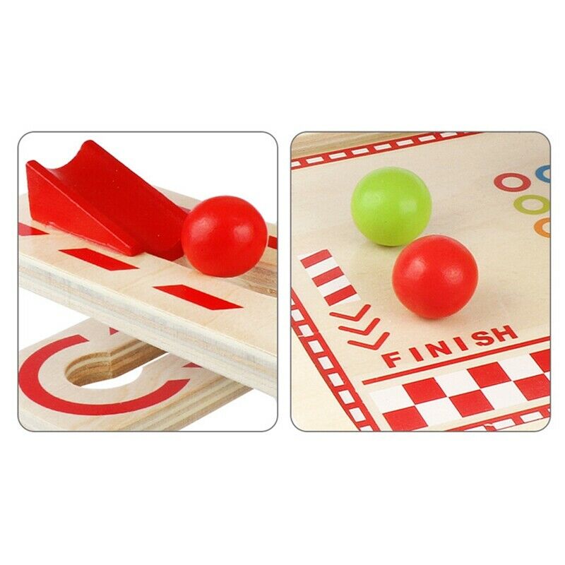 Wooden Railway Gliding Car Ball Maze Toys Educational Preschool Kids ConcentraK3