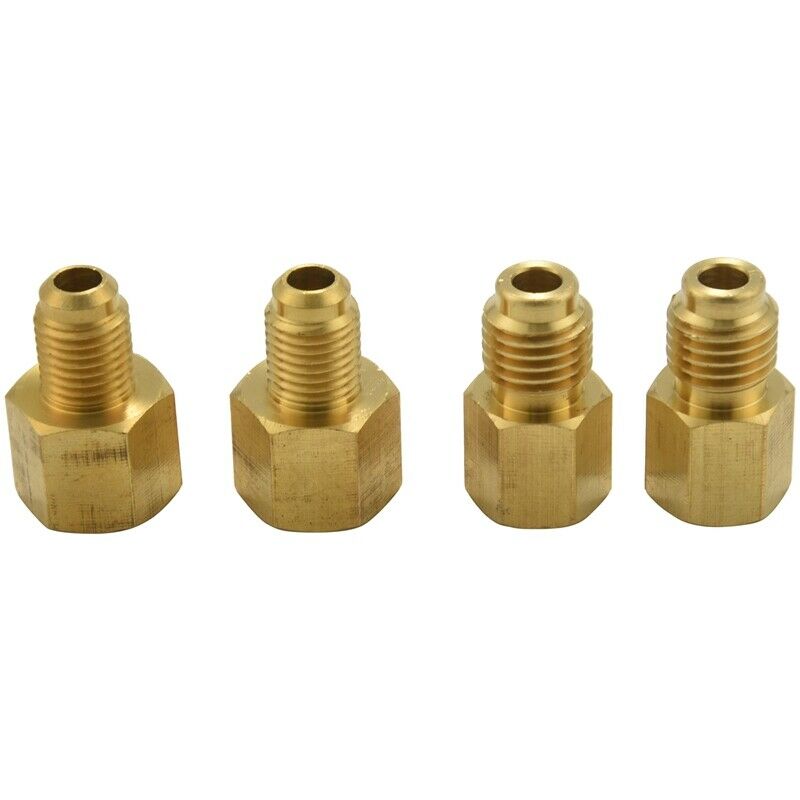 4 Pieces 6015 R134A Brass Refrigerant Tank 1/2 Female To 1/4 Male Flare Spool Z5