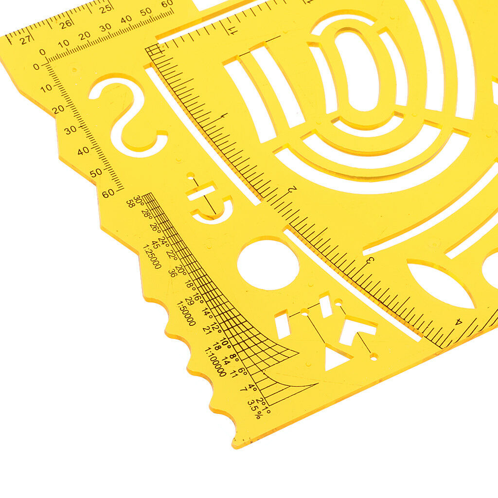 Pro Drawing Template Drafting Ruler Stencil for Military Operation 28x11.5cm