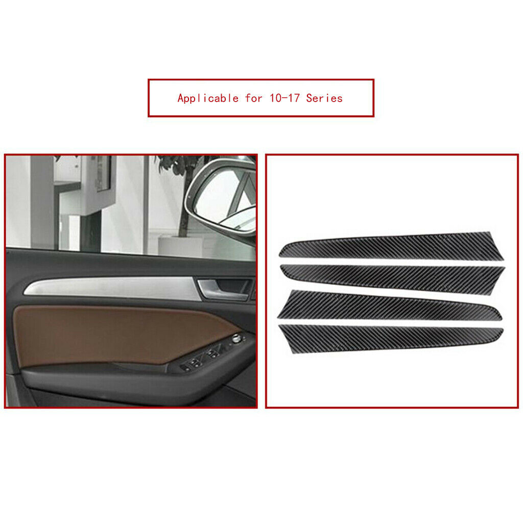 4-pieces Carbon Fiber Inner Door Decoration Strips Trim Car Accessories Fits for