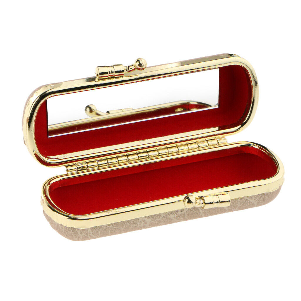 2-Packs Leather Covered Lipstick Case Holder Lip Gloss Organizer Bag for Purse
