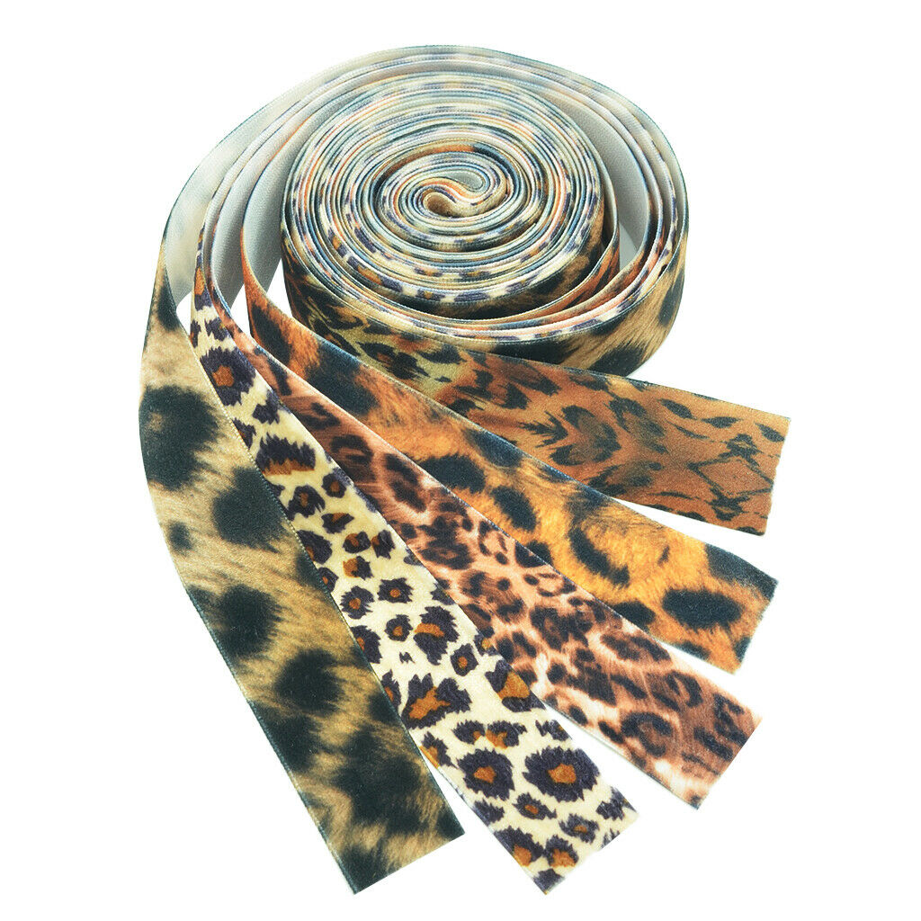 25mm 5 Yard Leopard Style Velvet Ribbon For Crafts Decoration Hair Accessory