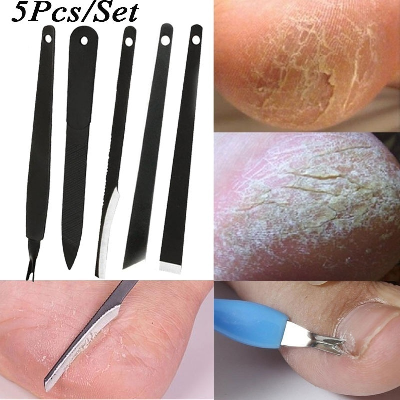 5Pcs Pedicure Tools Set Foot Finger Care Pedicure Cuticle Dead Skin Remover Nail