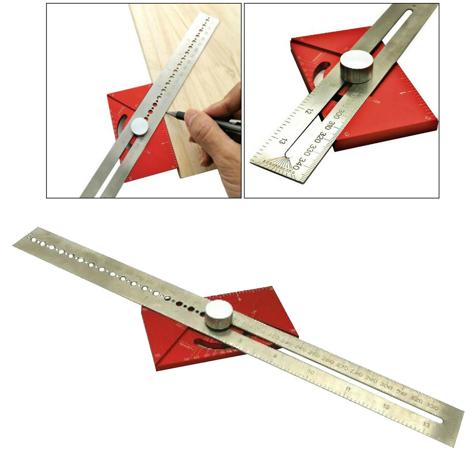Multifunctional Adjustable Gauge Measurement Tool Woodworking Ruler Angle Ruler