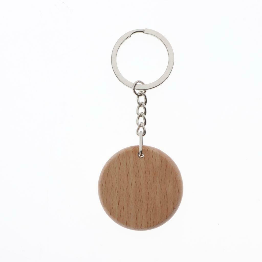 5Pcs Blank Wooden Key Chain Keychain Key Tags DIY Supplies Craft Purse