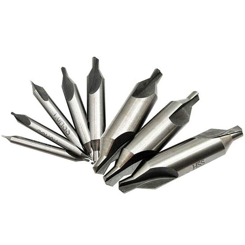 8pc 60 Degree 1mm、1.5、2、2.5、3、4、5、6mm Center Drill Bit Set Countersink Drill