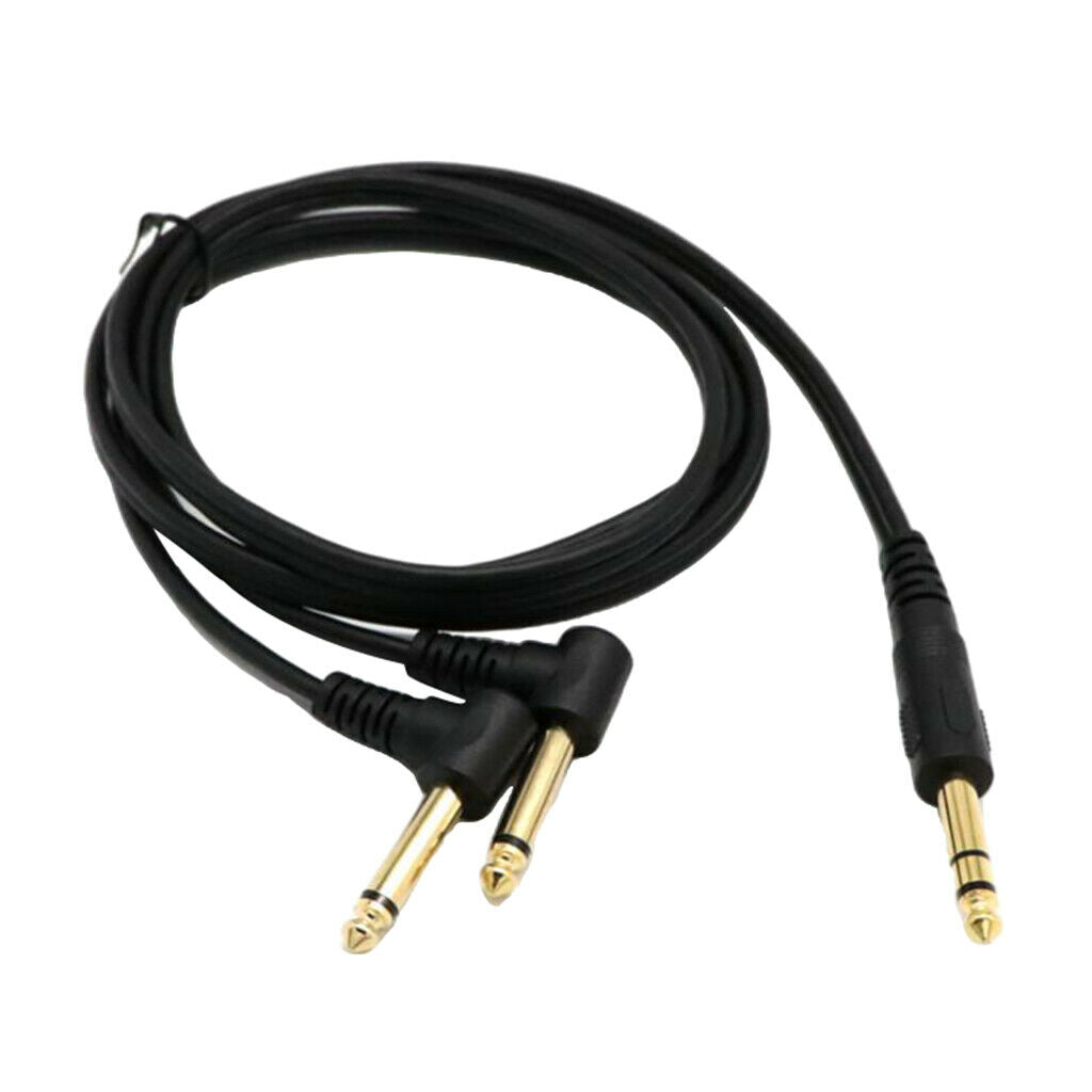 6.35mm TRS Male to Dual Male Mono Audio Extension Cable 5FT Length Cord Wire