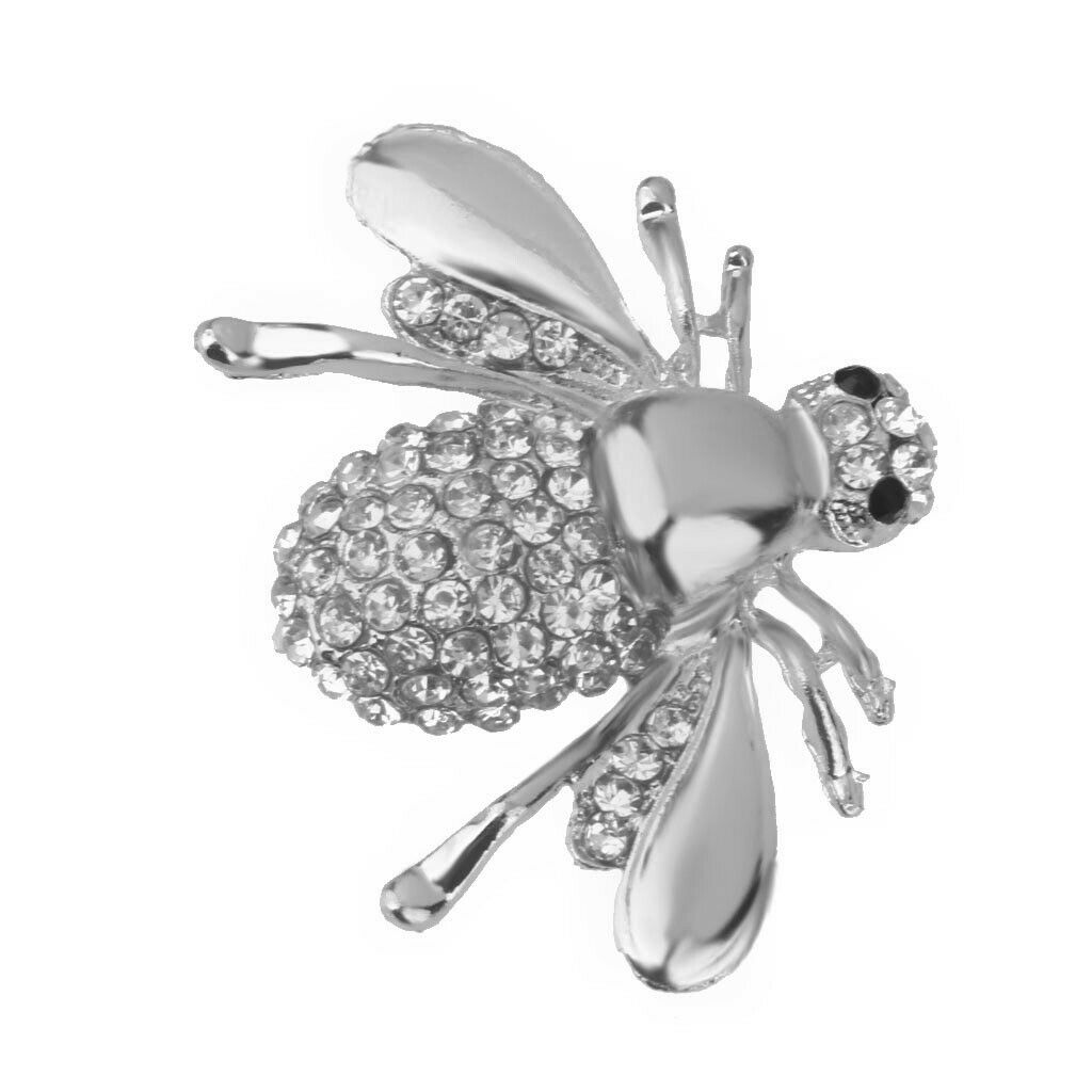 2 Pieces Lovely Cute Honey Bee Rhinestone Brooch Pin for Women Party Gifts