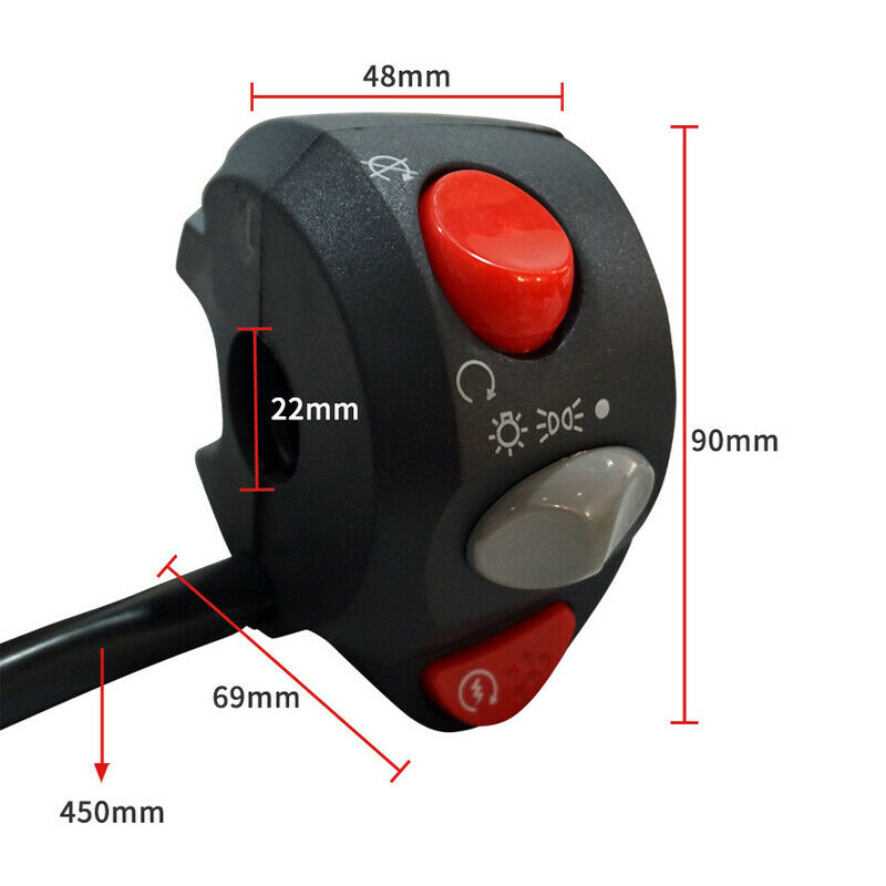 Motorcycle Bike Refit 7/8" TurnSignal On Off Light Switch Holder Horn Button Set