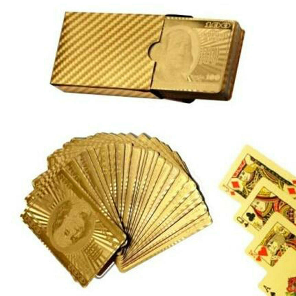 1 Set Goldleaf Plastic Playing Cards Shining Poker Set for Family Games