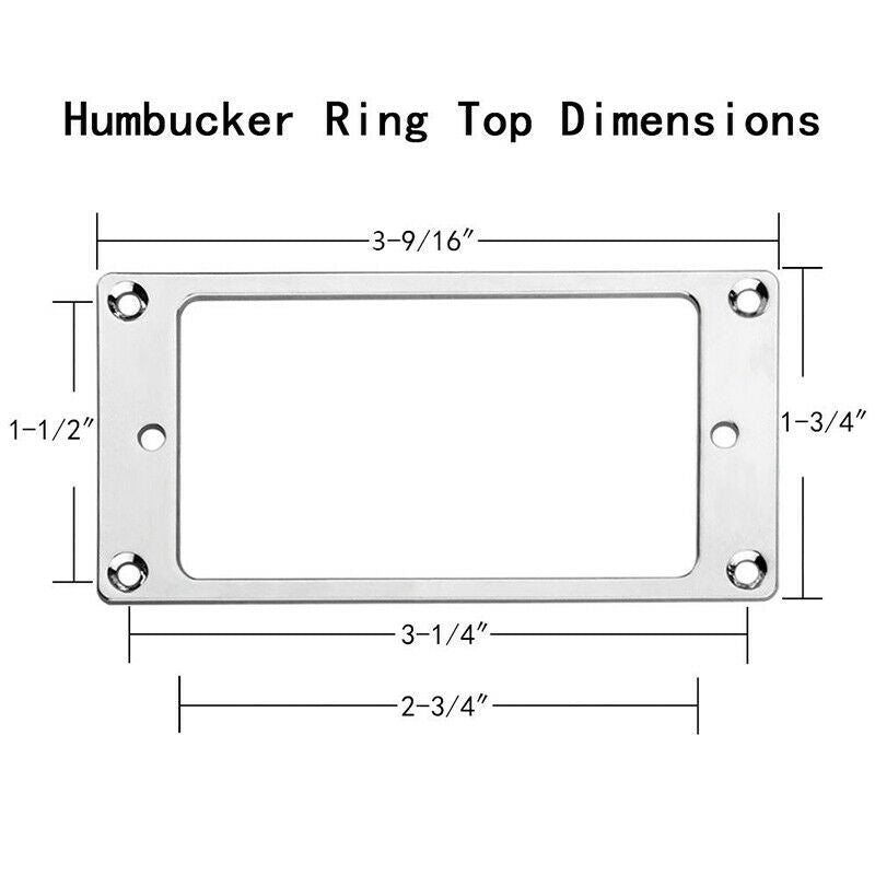 Flat Metal Chrome Humbucker Pickup Frame Mounting Ring For Electric Guitar Parts