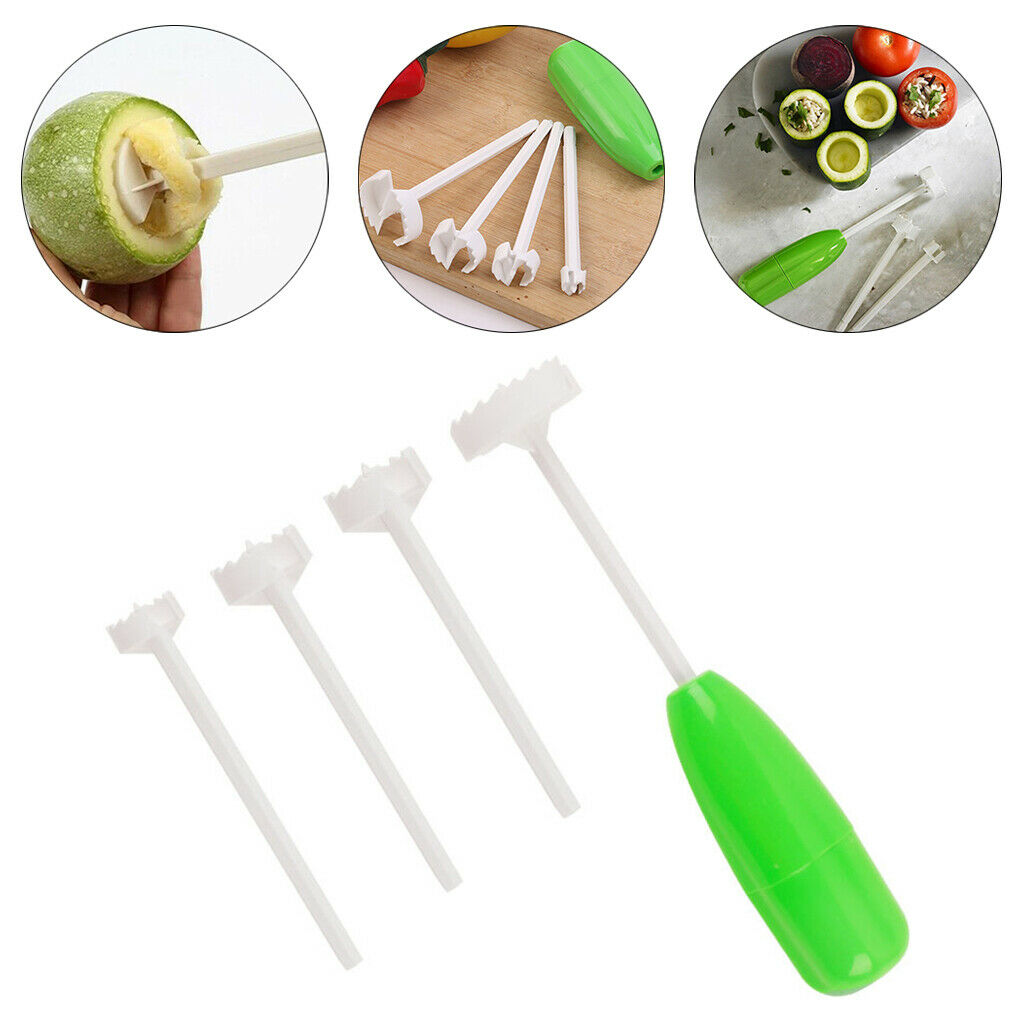 4Pcs Portable Fruit Vegetable Spiral Cutter Corer Spiral Digging Device
