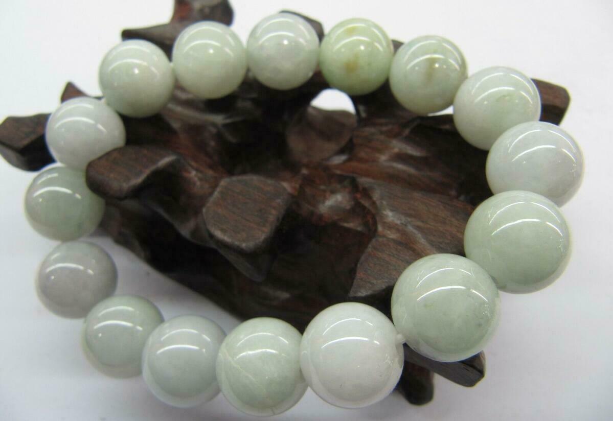Natural Certified Grade A Jade (jadeite) 13-14mm Round Beads Bracelet
