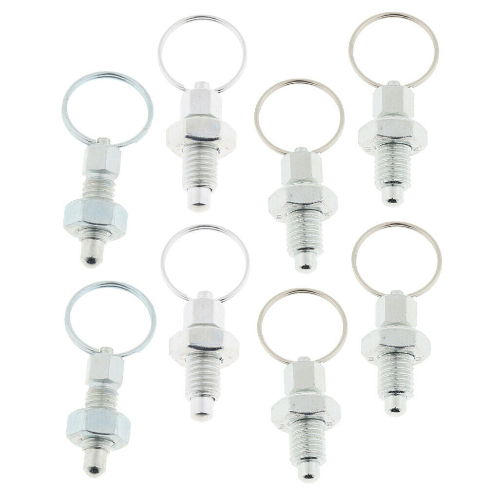 8Pcs M6-M12 Index Plunger W/  Pull Spring Loaded Retractable Locking Pin