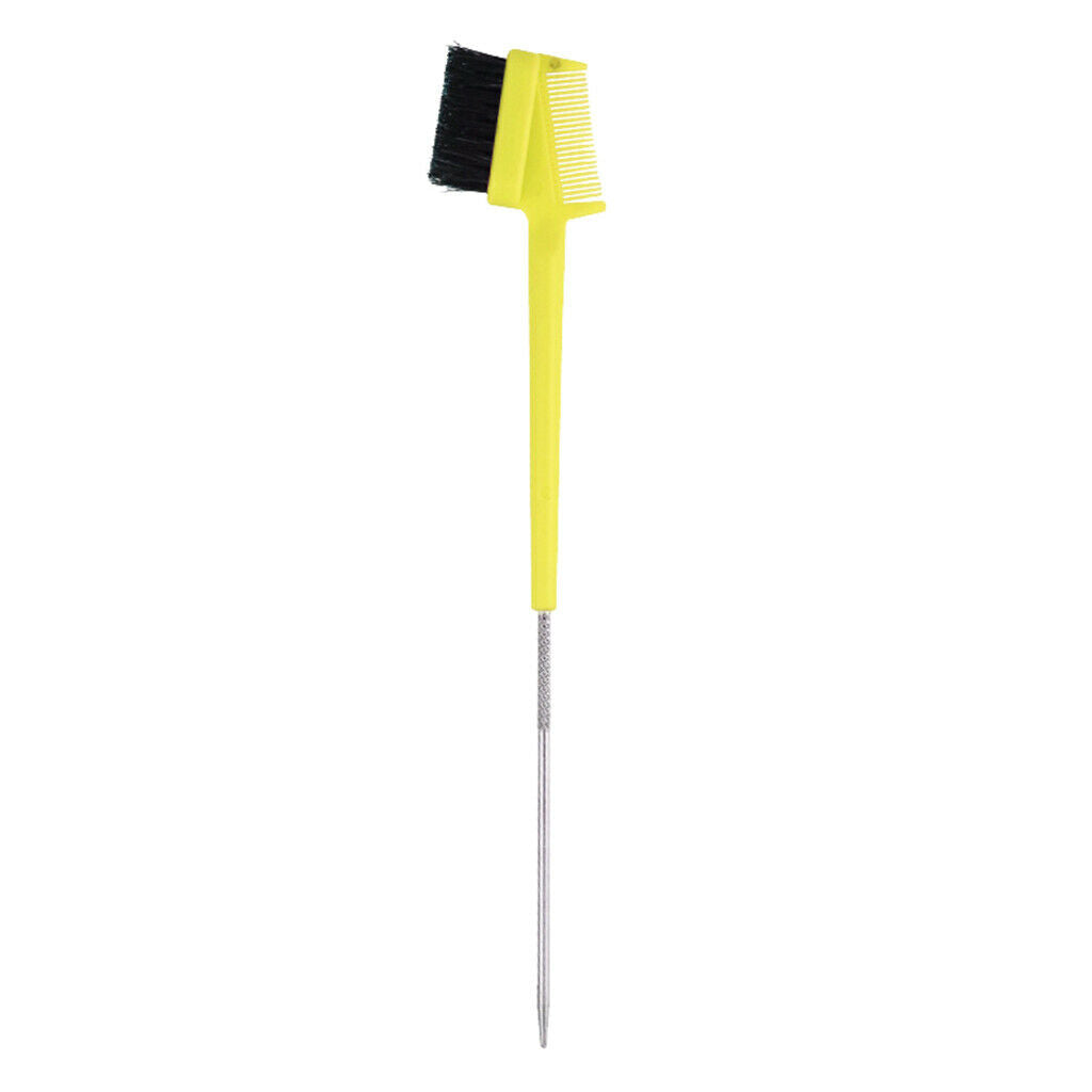 Eyebrow Eyelash Comb Brow Brush Beauty Makeup Hair Edge Comb Yellow