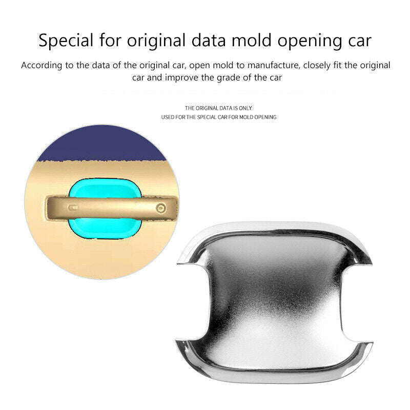 For Ford F150 F-150 2021-2022 ABS Chrome Outer Door Handle Bowl Cover Trim 8PCS
