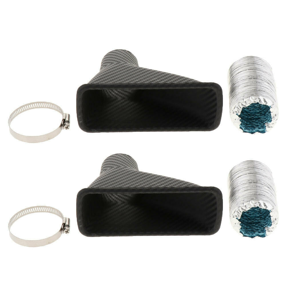 2 Sets Car Front Bumper Turbo Cold Air Intake Pipe Turbine Inlet Pipe Kit