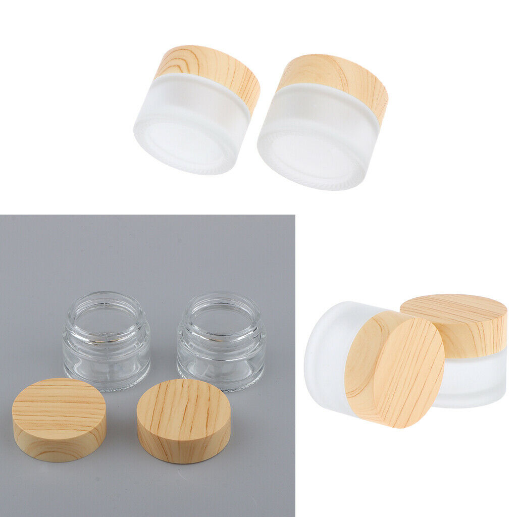 15g,Empty,Frosted Glass Pot Jars,Cosmetic Containers,4pcs