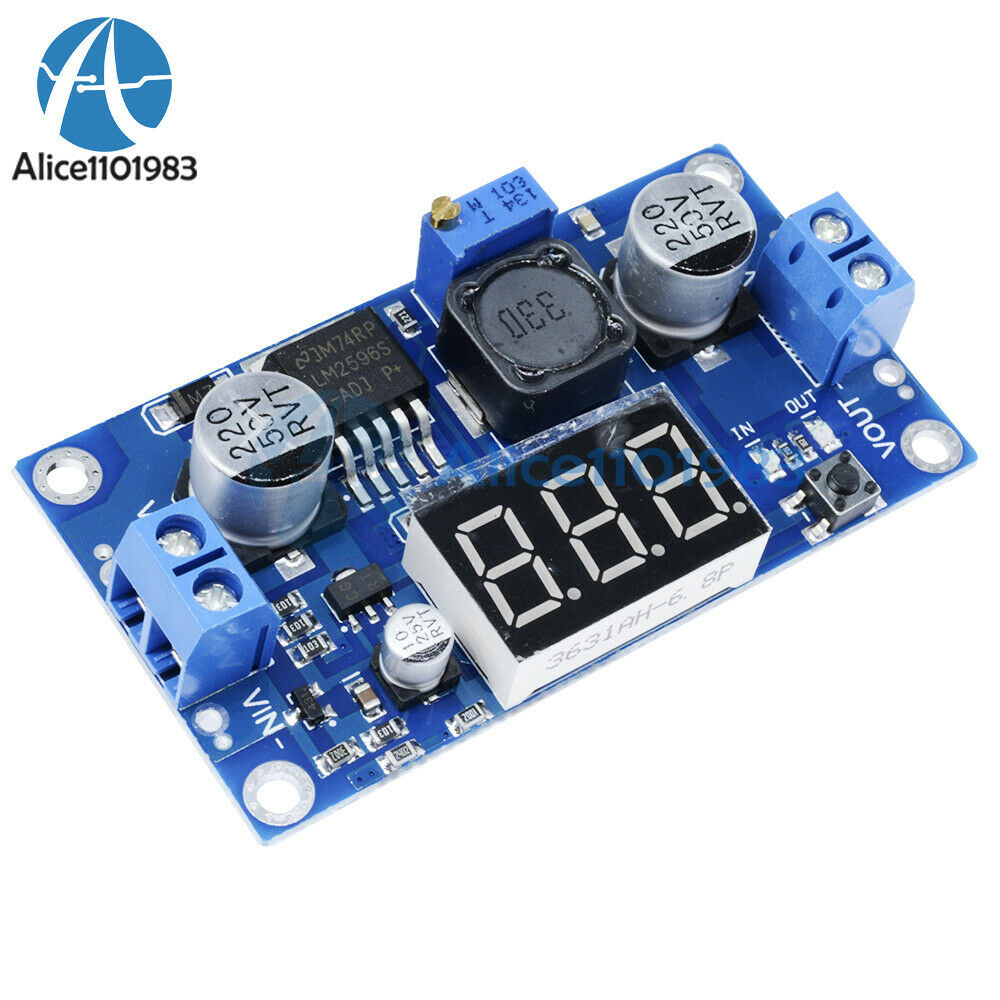 LM2596 DC to DC Buck Step Down Converter Module 4.2-40V to 1.25-37V + Voltmeter