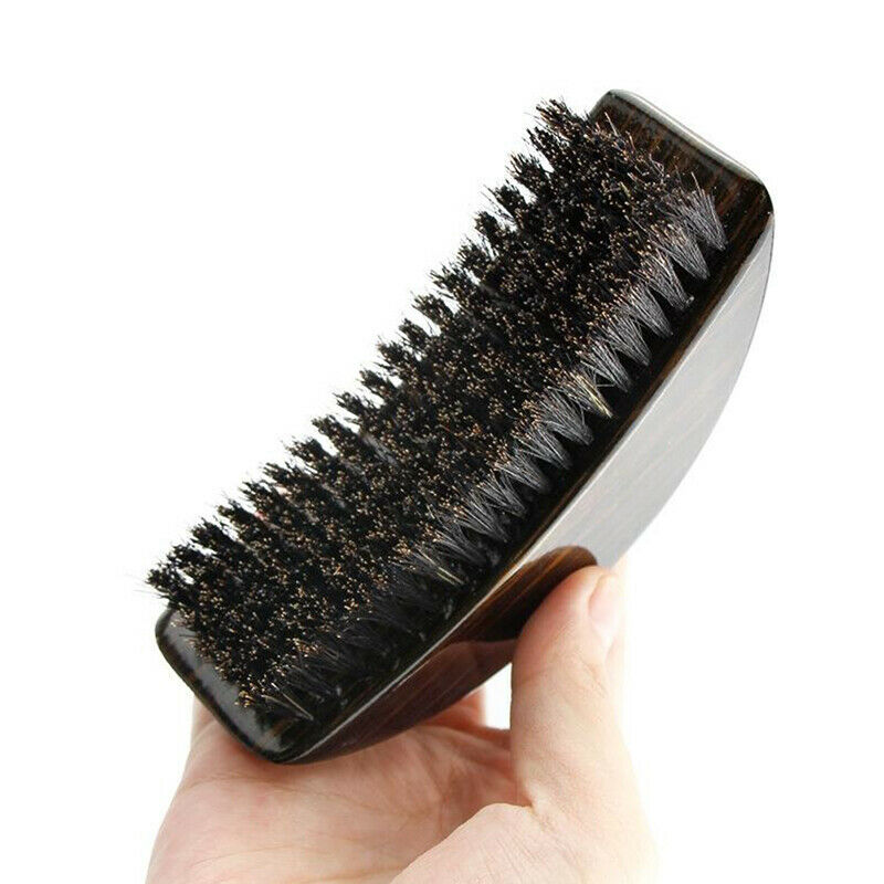 New Men Boar Hair Bristle Beard Barber Accessories Mustache Brush Comb For MFCA