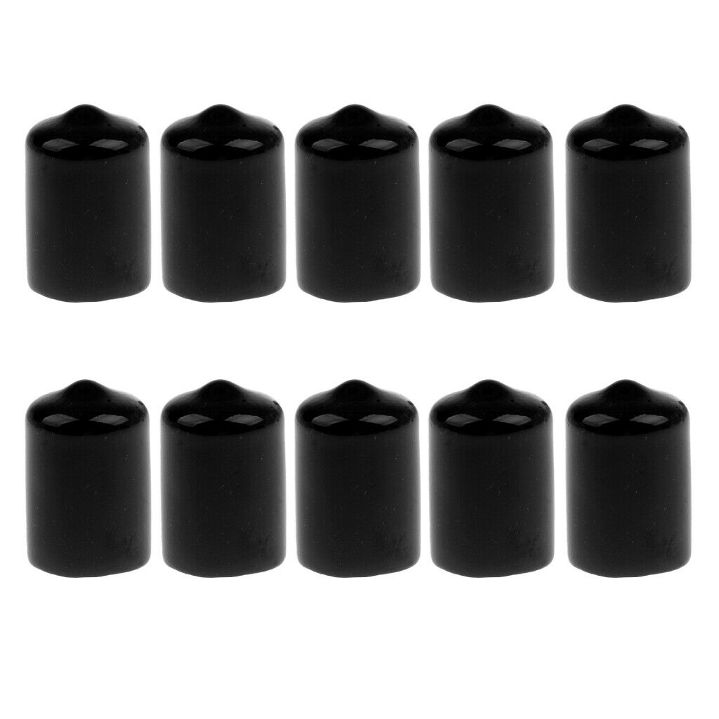 10 Pieces Rubber Protective Covers For Pool Cue Head, Black