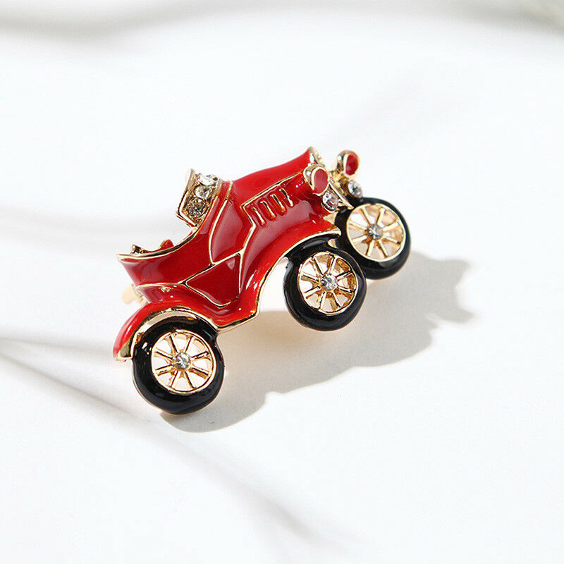Enamel Crystal Rhinestone Motorcycle Shape Collar Brooch Pins Jewelry GifD Y Qx