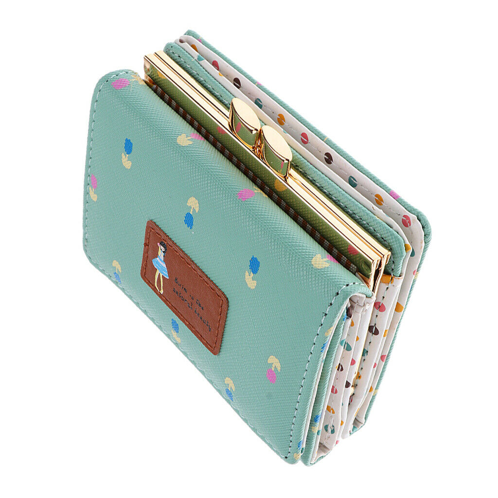 2 Pcs Cute Wallets Bifold Wallet Case Mini Short Purse Lovely Card Holder for