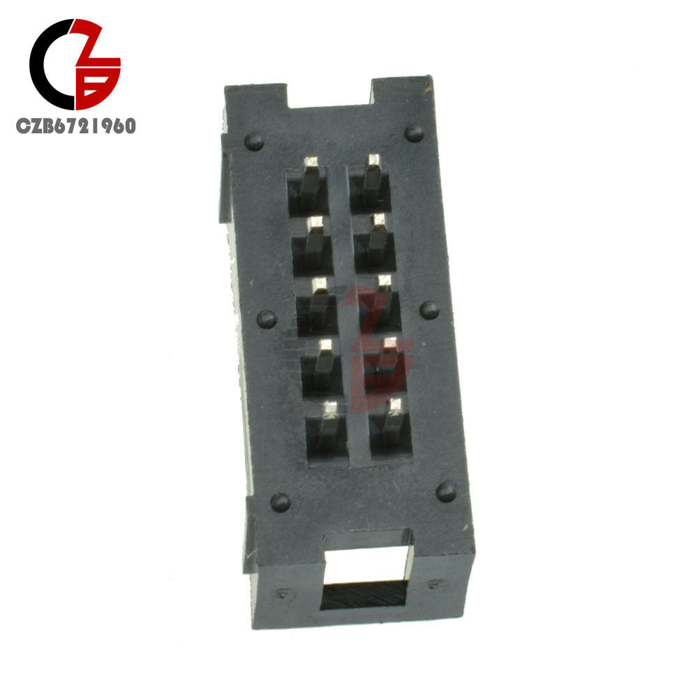 10PCS 2.54mm 2x5 Pin Double Row 10 Pin Straight Male Shrouded header IDC Socket