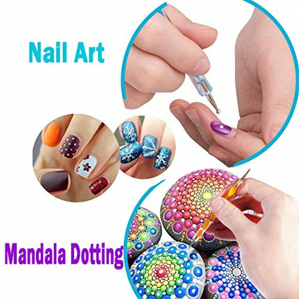 25pcs/set Mandala Dotting Tools Rock Painting Kit Dot Nail Art Pen Paint Stencil