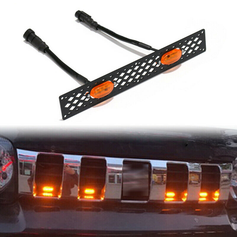 12V Off-road Vehicle Car Front Bumper Grille LED Small Yellow Light Bracket Kit