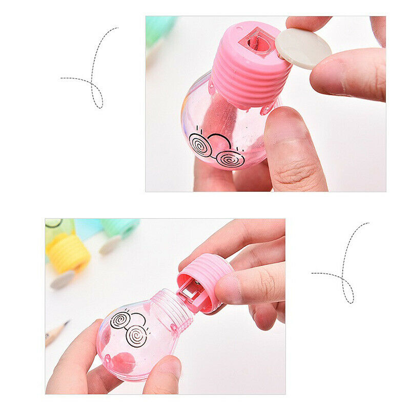 Bulb Pencil Sharpener Creative Plastic For Kids Gifts Stationery School Suppl Qx
