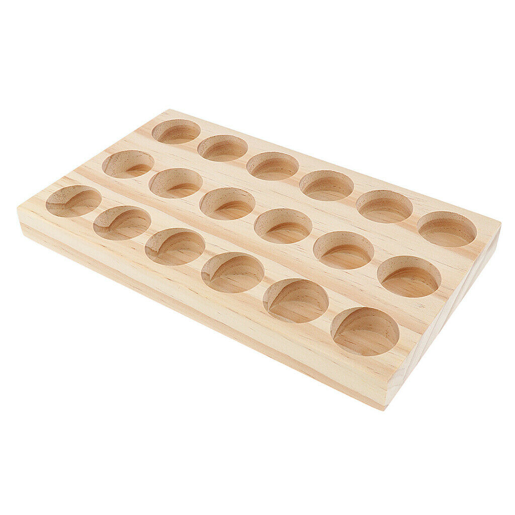 2pcs Rectangle Handmade Wood 15ml Desktop Essential Oil Holder Storage Rack